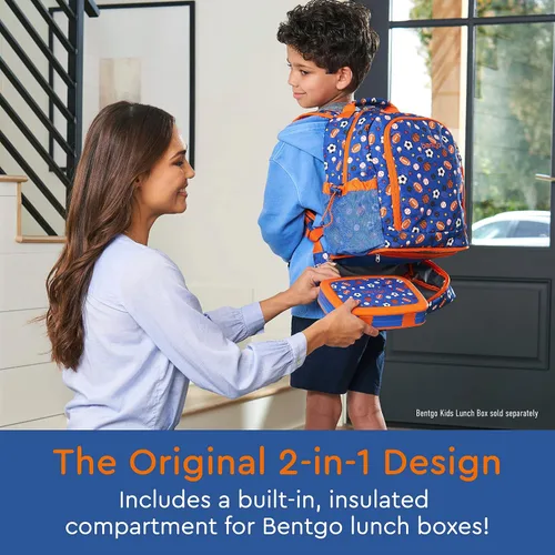 Vista 2 de Bentgo Kids Prints, 2 en 1, Mochila y lonchera aislada