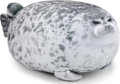 Vista 8 de Almohada gordita de 20 pulgadas con 4 bebés, almohada de felpa de sello grande, juguete de peluche suave y lindo para niños y adultos, gran idea