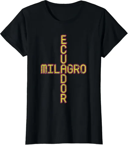 Vista 31 de Milagro Ecuador Travel, Orgullo, Bandera de Ecuador, Camiseta Milagro, Negro