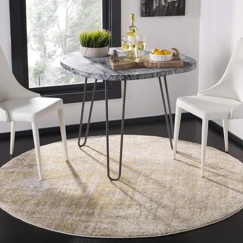 Vista 23 de SAFAVIEH Adirondack Collection - Alfombra de pasillo de 2 pies 1 pulgada x 8 pies, beige y pizarra, diseño abstracto moderno, no desprende pelusa