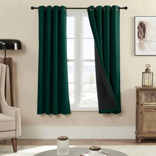 Vista 77 de Rutterllow - Cortinas 100% opacas, paneles de cortina con ojales, aislamiento térmico y bloqueo de luz para habitación y sala de estar