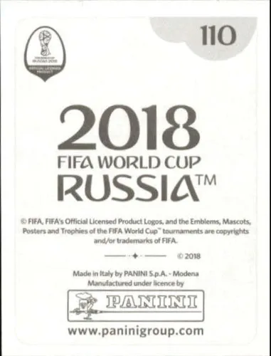 Vista 2 de Pegatinas de la Copa del Mundo Panini 2018 Rusia #110 Cristhian Stuani Uruguay - Calcomanías oficiales del álbum en estado crudo (NM o mejor)