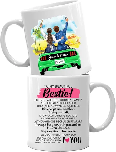 Vista 14 de Taza de café con texto en inglés "Best Friends Are The Sisters We Choose Ourselves We Choose Ourselves para mujeres, mejores amigas, taza de café
