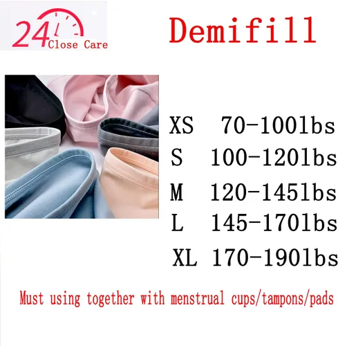 Vista 4 de Demifill Adolescente Niñas Periodo Ropa Interior Algodón Suave Mujeres Bragas Para Adolescentes Escritos