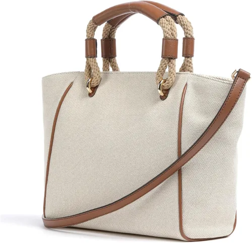 Vista 4 de Bolso tote pequeño de lona de algodón Talia, NaturalEquipaje