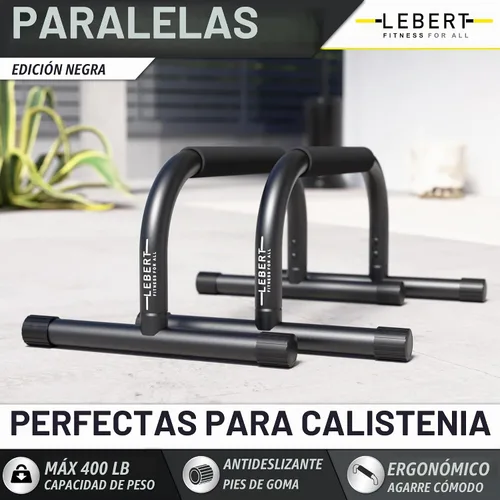 Vista 2 de Lebert Parallette Bars - Equipo de entrenamiento de peso corporal resistente para inmersiones, flexiones, sesiones en L y entrenamientos de núcleo