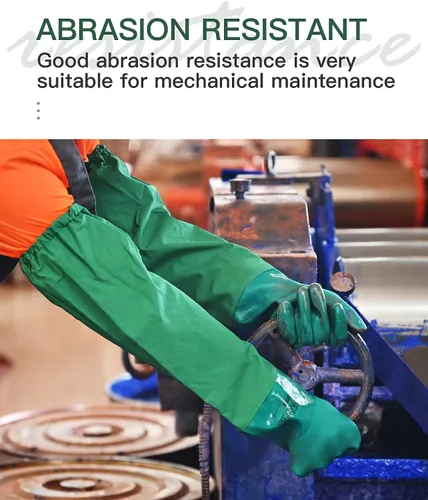 Vista 4 de PACIFIC PPE Guantes de goma resistentes a productos químicos de 26 pulgadas, PVC reutilizables, resistentes al agua con forro de algodón