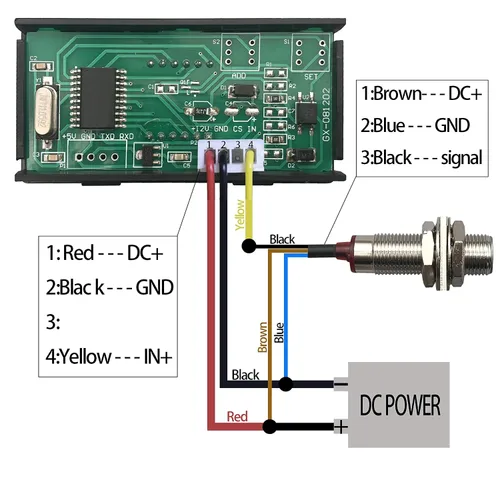 Vista 4 de DIGITEN 4 Digital LED tacómetro RPM medidor de velocidad+Hall Sensor de proximidad NPN Azul