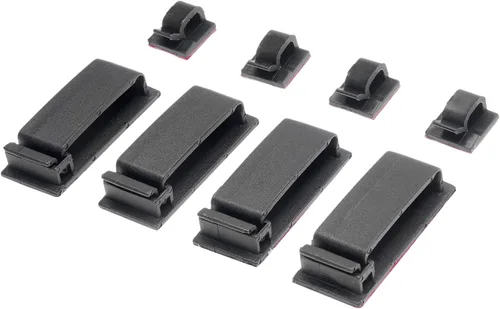 Vista 9 de Eco-Fused Kit organizador de cables - Gestión de cables - Soportes de cables con ranura, soportes de clip de cable autoadhesivos, bridas de cables