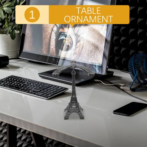 Vista 6 de Totority Balance Bird - Águila de aleación con torre Eiffel, juguete de escritorio de gravedad de 5.9 pulgadas, demostración de física giratoria