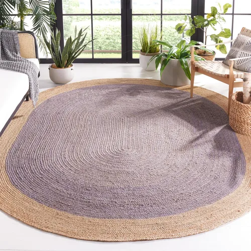 Vista 51 de SAFAVIEH Natural Fiber Collection - Alfombra ovalada, 2 pies 6 pulgadas x 4 pies, ovalada, azul aguamarina y marrón natural, yute hecho a mano