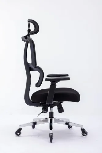 Vista 4 de Silla ergonómica de oficina con respaldo alto Ruedas de hoja rodante Silla de malla para ejecutivos, asistentes a la oficina, trabajo desde