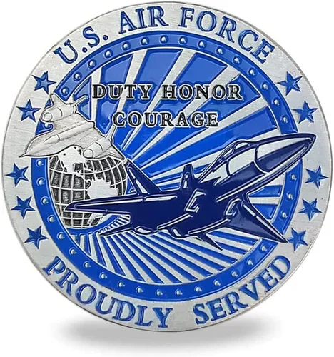 Vista 3 de Aomcisi Moneda de desafío de la Fuerza Aérea de los Estados Unidos - Moneda de oración de las Fu