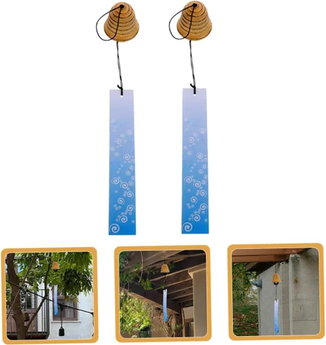 Vista 3 de DECHOUS 2Pcs Retro Hanging Wind Chime Pendant Wind Bell Outdoor Garden Courtyard Patio Decor with Relaxing Sound