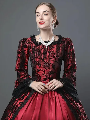 Vista 7 de Marie Antoniette - Vestido de princesa de época vestido de baile de recreación vestido de teatro vestido de fiesta de brocado vestidos de reina