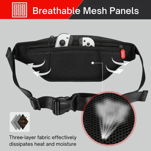 Vista 4 de TNP Switch Travel Bag for Nintendo Switch Switch OLED Switch Lite White Grey Digital Camo Fanny Pack - Carrying Bag for Nintendo Switch Console