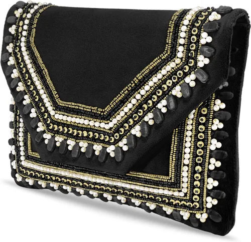 Vista 5 de Aheli Bolso de mano para mujer, bolso de novia para casual, correa desmontable, bolsa de noche