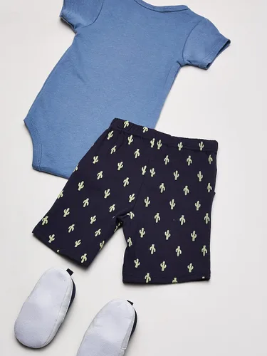 Vista 5 de Hudson Baby - Conjunto unisex de body, pantalones cortos de algodón y zapatos para bebé