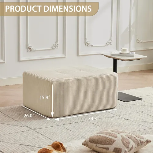 Vista 64 de Sofá modular modular con otomana móvil, sofá de asiento profundo con almohadas, cómodo sofá modular de nube para sala de estar, dormitorio y Blanco