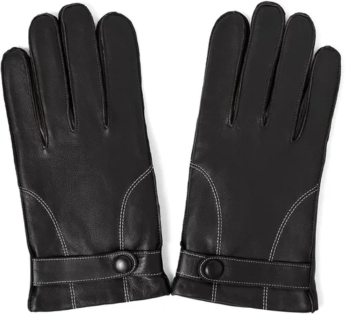 Vista 2 de YISEVEN Guantes de piel de oveja con forro de piel cálida para hombre