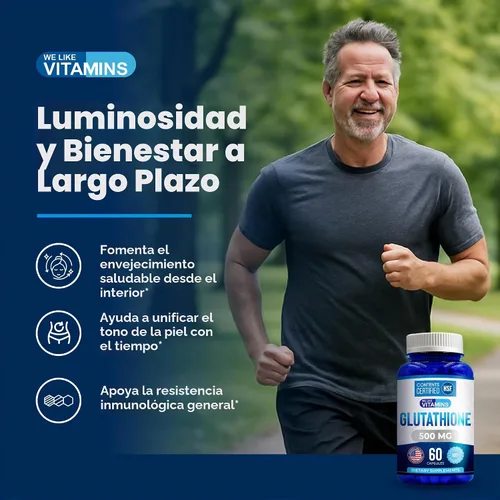 Vista 6 de Suplemento de glutatión certificado NSF 500mg - 60 cápsulas de glutatión