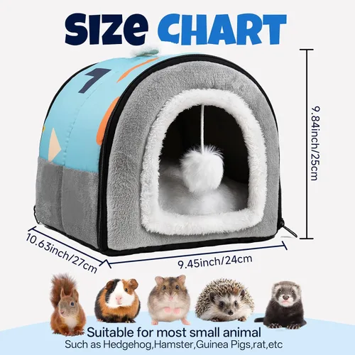 Vista 2 de Pet Soft Refugio para Cobayas, Cama Lavable para Cobayas Cómoda Casa Cueva para Animales Pequeños Accesorios para Conejos, Hámsteres, Ratas