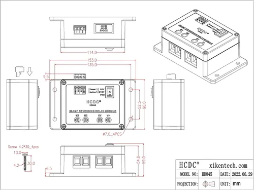 Vista 5 de DC12V Módulo de relé de avance y retroceso de 80 amperios para motor/actuador lineal, módulo de relé de marcha atrás