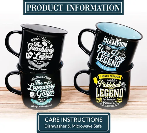 Vista 8 de Pavilion Gift Company - Taza de cerámica de 13 onzas, taza de café de doble cara, taza de café para pesca, golf, caza, juego, pickleball, cerveza