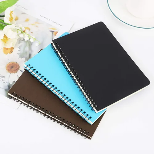 Vista 8 de EUSOAR Cuaderno con rayas en espiral, tamaño A5, paquete de 3 unidades, 5.5 x 8.3 pulgadas, 120 páginas, cuadernos de escritura de viaje, cuaderno