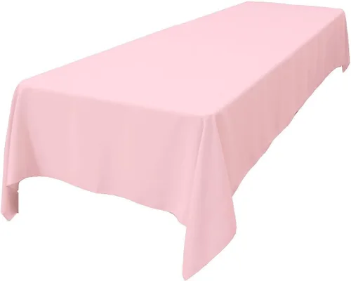 Vista 246 de LA Linen Mantel rectangular lavable de popelín de poliéster, resistente a las manchas y a las arrugas, cubierta de mesa 60x84, mantel de tela