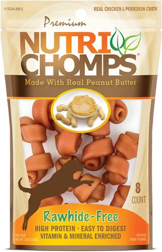 Vista 9 de NutriChomps - Masticables para perros, nudos de 2.5 pulgadas, fáciles de digerir, golosinas para perros sin piel cruda, 8 unidades, sabor a pollo