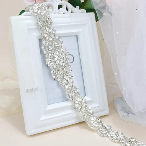 Vista 8 de CIEHER Cinturón de diamantes de imitación para mujer, cinturón de boda, cinturón de cristal para vestido de boda, cinturón con cinta