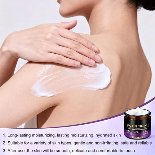Vista 4 de Crema de restauración de la piel 10 en 1 con biotina, 2026 nueva crema profesional para tratamiento de la piel hidratante ingrediente natural