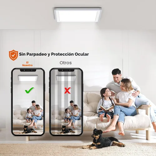 Vista 9 de Annaror Lámpara de techo LED inteligente WiFi, lámpara de montaje empotrado RGB de 13 pulgadas con control remoto, compatible con Alexa Google Home