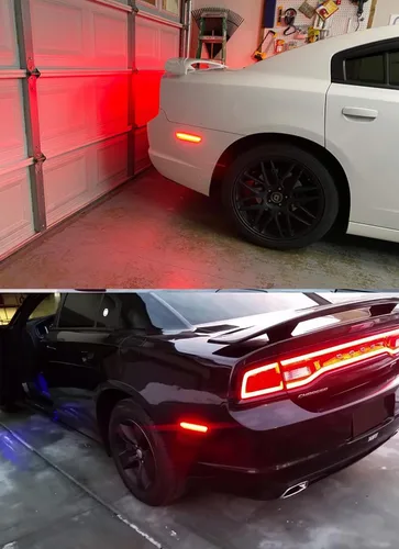 Vista 7 de (2) Luces iJDMTOY con señalización lateral trasera y luces LED 36-SMD rojas para Dodge Challenger modelos 2008 a 2014 y Dodge Charger modelos 2011 a