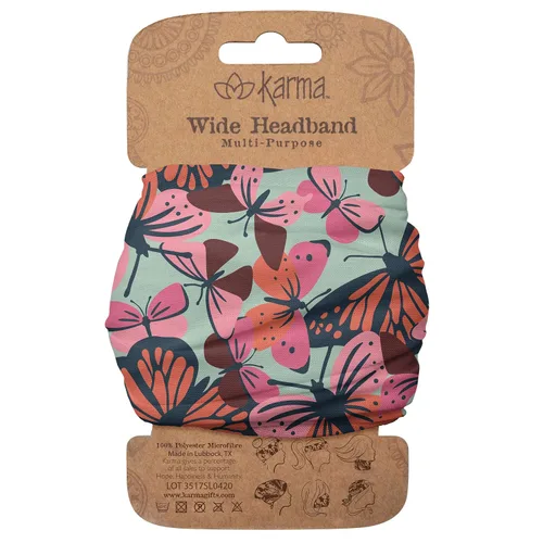 Vista 31 de Karma Diadema floral dividida verde azulado/albaricoque para mujer, ancha, diadema de tela y bufanda elástica para el cabello, verde Albaricoque