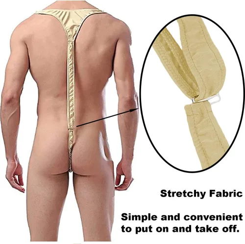 Vista 3 de Reno de Navidad para hombre, divertido regalo de broma traviesa para adultos, traje de baño de tanga con campanas, idea única de intercambio
