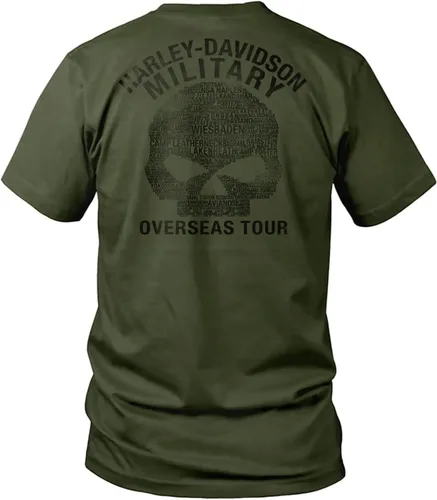 Vista 4 de Harley-Davidson Camiseta militar exclusiva de la marca Harley con licencia para hombre