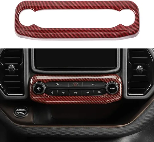 Vista 8 de Linskip Moldura de unidad de audio compatible con Ford Bronco Sport 2021 2022 2023 2024, cubierta del panel de control de volumen de la consola