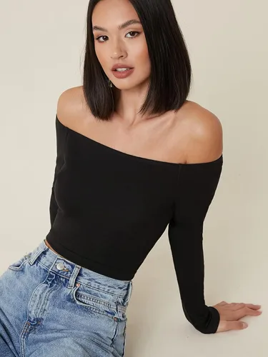 Vista 5 de Verdusa Camiseta básica de manga larga con hombros descubiertos para mujer
