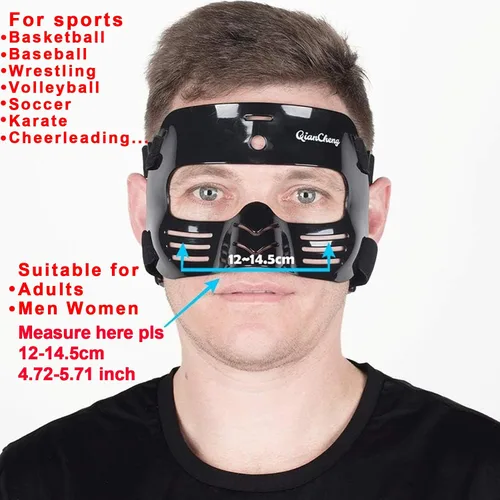 Vista 6 de Protector de nariz para nariz rota para hombres y mujeres, protector facial para baloncesto, fútbol y otros deportes, máscara facial ajustable
