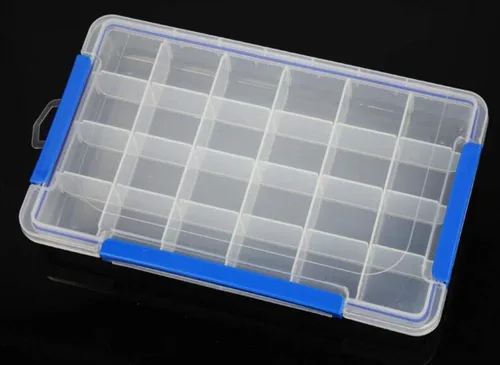 Vista 2 de Kamay's Caja de almacenamiento de plástico XL resistente ajustable con 24 compartimentos con sello de junta tórica, 3 cerraduras gruesas a presión