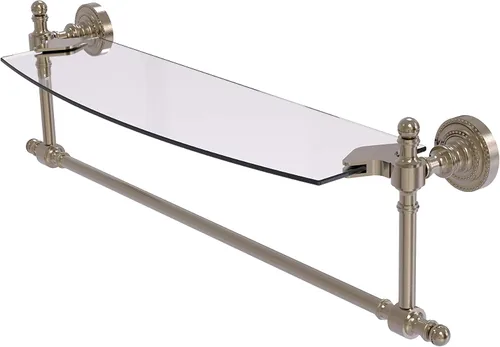 Vista 12 de Allied Brass RD-33TB/18-BBR Retro Dot Collection - Estante de cristal integrado para toallero, 18 pulgadas, bronce cepillado