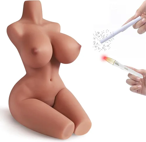Vista 21 de Torso de muñeca sexual de 9 libras, muñeca sexual de tamaño completo, masturbador masculino con pechos grandes, culo realista para pecho anal