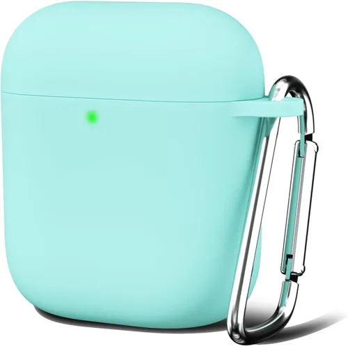 Vista 21 de Oakxco Funda de silicona para Airpods 3, bonita funda rígida femenina para Airpods de 3ª generación con llavero, gel de goma colorido suave de TPU
