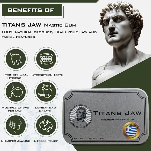 Vista 3 de Titans Jaw - 1 onza/1.00 oz de lágrimas pequeñas de alta calidad para fuerza de mandíbula, mastiha griega, lágrimas de resina de Greco Chios