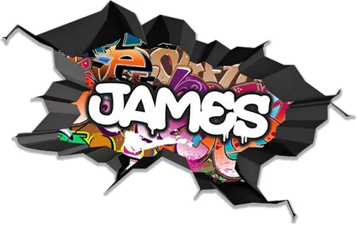 Vista 25 de Calcomanía de pared con nombre personalizado, graffiti 3D Arte personalizado vinilo decorativo adhesivo Removible Despegar y pegar Borde