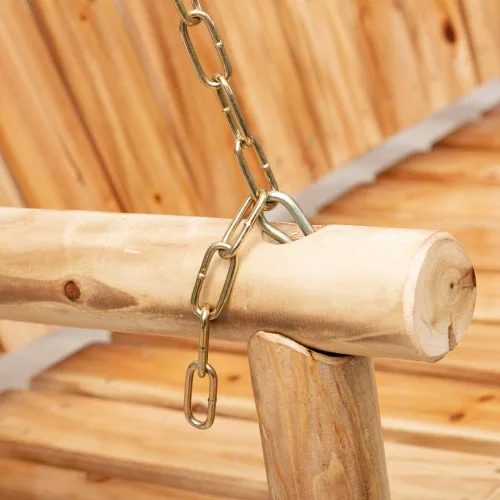 Vista 5 de Anraja Juego de columpios para exteriores, columpios de madera para adultos, asiento de porche colgante para patio trasero, patio, parque infantil