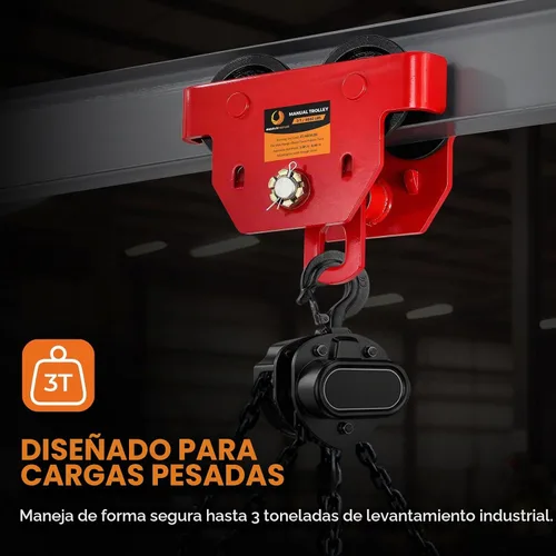Vista 3 de BEAMNOVA - Carrito manual de 3 toneladas para brida de 3.66" a 8.46", anillo