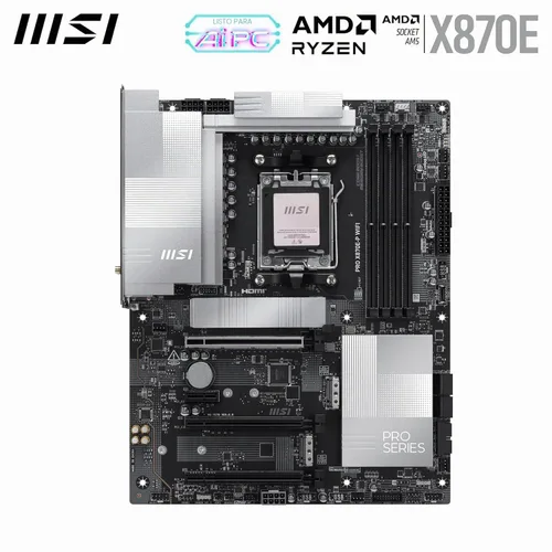 Vista 4 de Micro Center AMD Ryzen 7 9800X3D Processor with MSI PRO X870E-P Motherboard Combo de placa base de CPU, listo para AI, AM5, PCIe 5.0, DDR5, M.2 AMD
